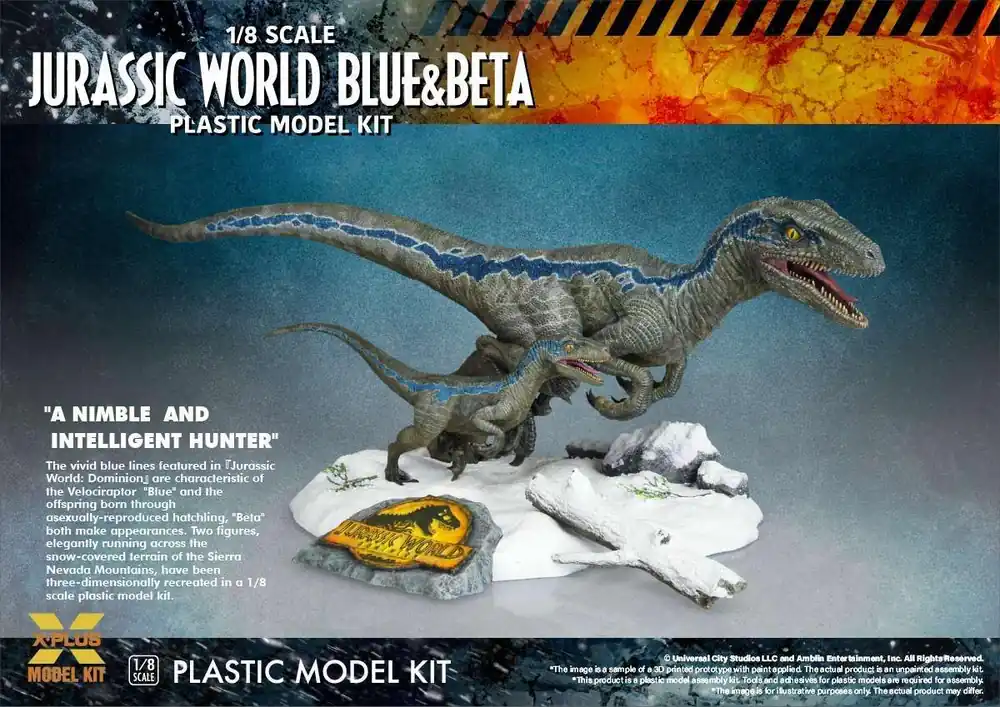 Jurassic World Dominion Velociraptor Blue & Beta 1/8 Modellkit - Nyhet i webbutiken