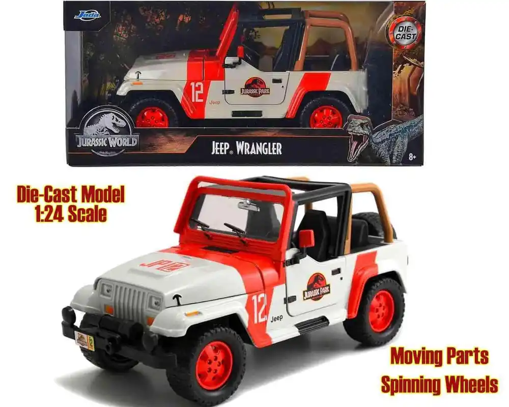 Jurassic Park 1992 Jeep Wrangler YJ Sahara 1 24 Die-Cast Modell | Populärt just nu