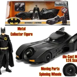 Batman 1989 Batmobil & Batman 1/24 Metallgjuten Modell - Rabatter