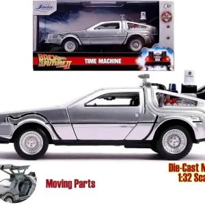 Nyhet i sortimentet - Back To The Future II Delorean 1982 DMC 12 Metallmodell 1/32 Skala