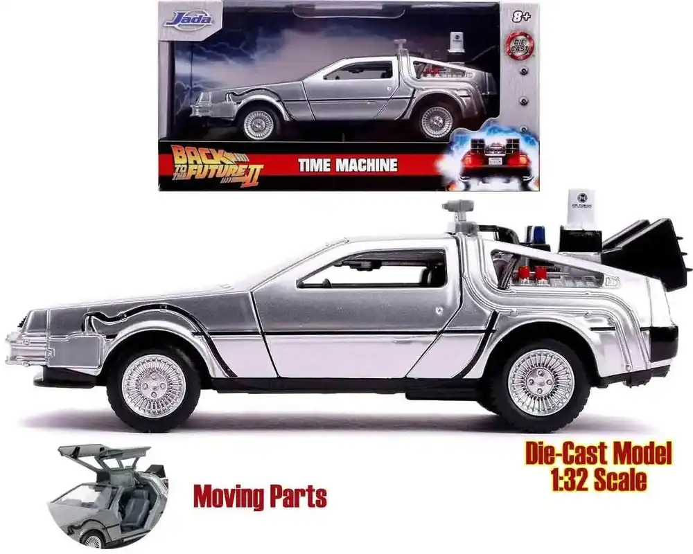 Nyhet i sortimentet - Back To The Future II Delorean 1982 DMC 12 Metallmodell 1/32 Skala