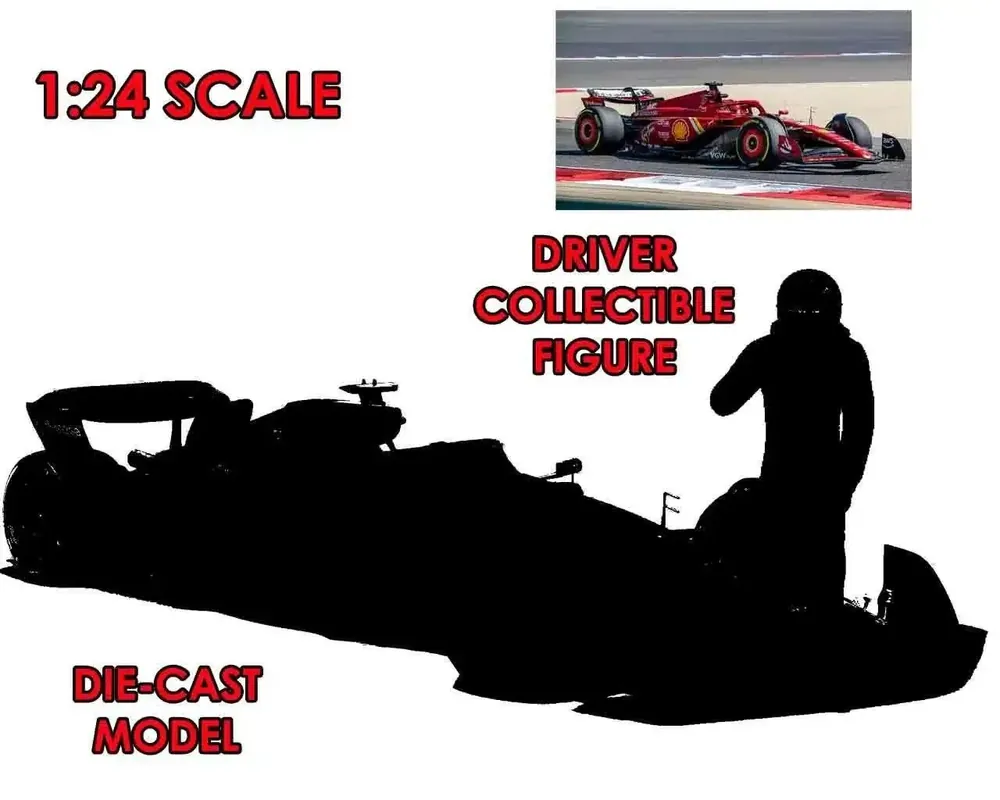 F1 Ferrari SF-24 med Leclerc-figur - 1 24 Die-Cast Modell - Nästan slut