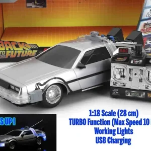 Precis tillagt - Back To The Future Del 1 1982 Tidsmaskin DeLorean Radiostyrd 1/16 Skala Die-cast Modell