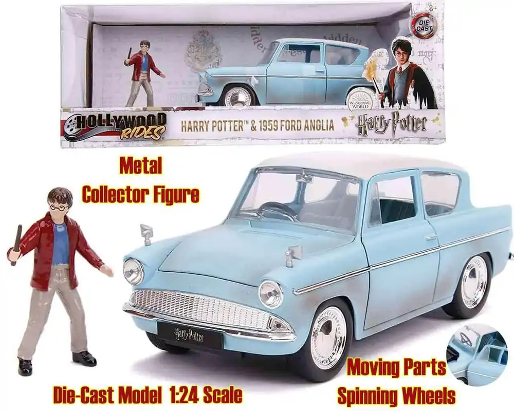 Harry Potter 1959 Ford Anglia med Harry - 1 24 Die-Cast Modell - Sista chansen