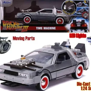 Kundernas favorit - Tillbaka till Framtiden Del 3 - 1982 DeLorean DMC-12 - 1 24 Die-Cast Modell med Ljus