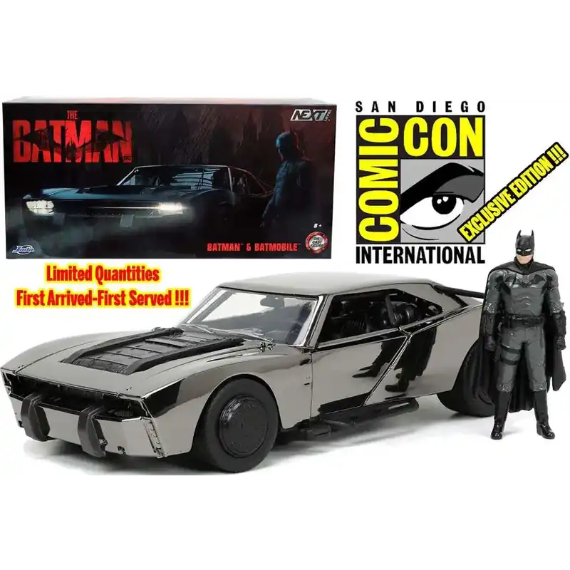 Ta chansen - Batman 2022 - Batmobile med Batman - San Diego Comic Con Variant - 1 24 Die-Cast Modell Limited Edition