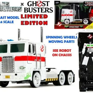 Nytt lägre pris | Transformers G1 Ghostbusters - Optimus Prime X Ecto-1 - 1 24 Die-cast-modell
