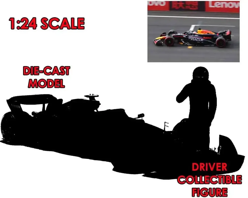 Kan beställas online | F1 Red Bull Racing RB20 med Verstappen-figur - 1 24 Die-Cast Modell