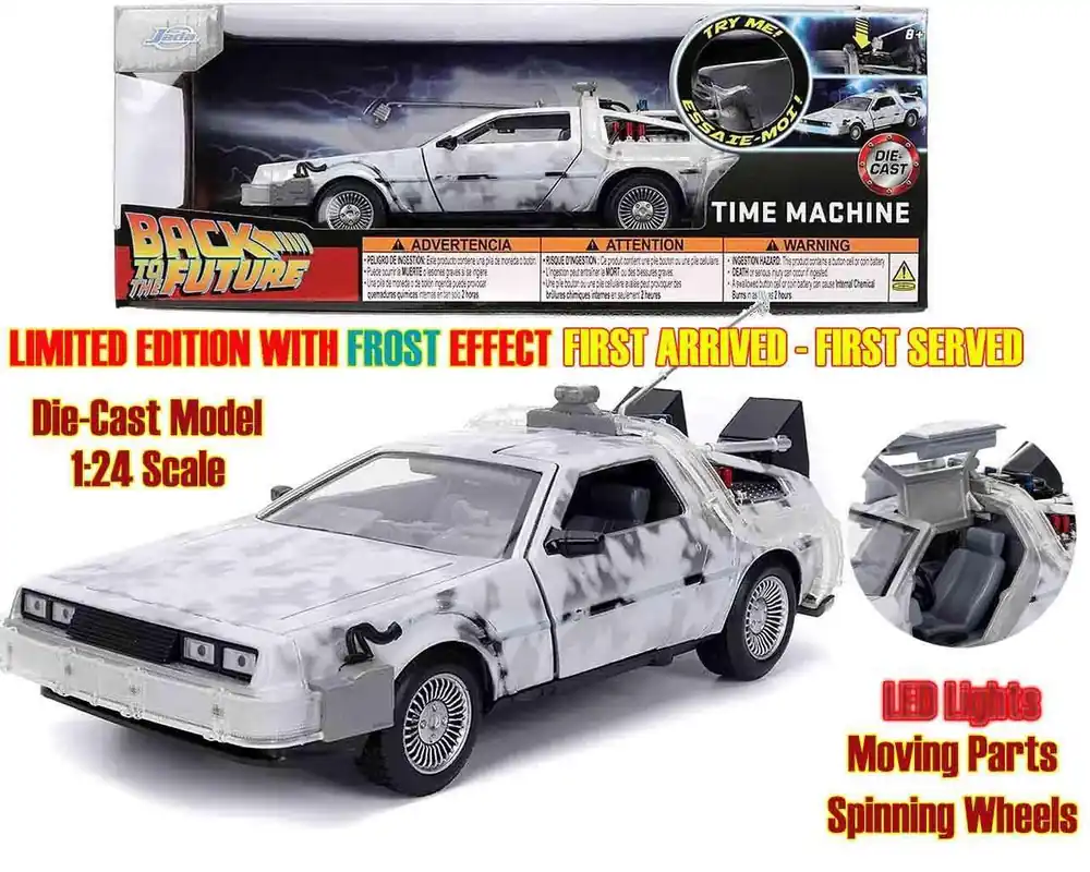 Back to the Future Part I - 1982 DeLorean DMC-12 med Frost Effekt - 1 24 Die-cast Modell Limited Edition | Kampanjpris