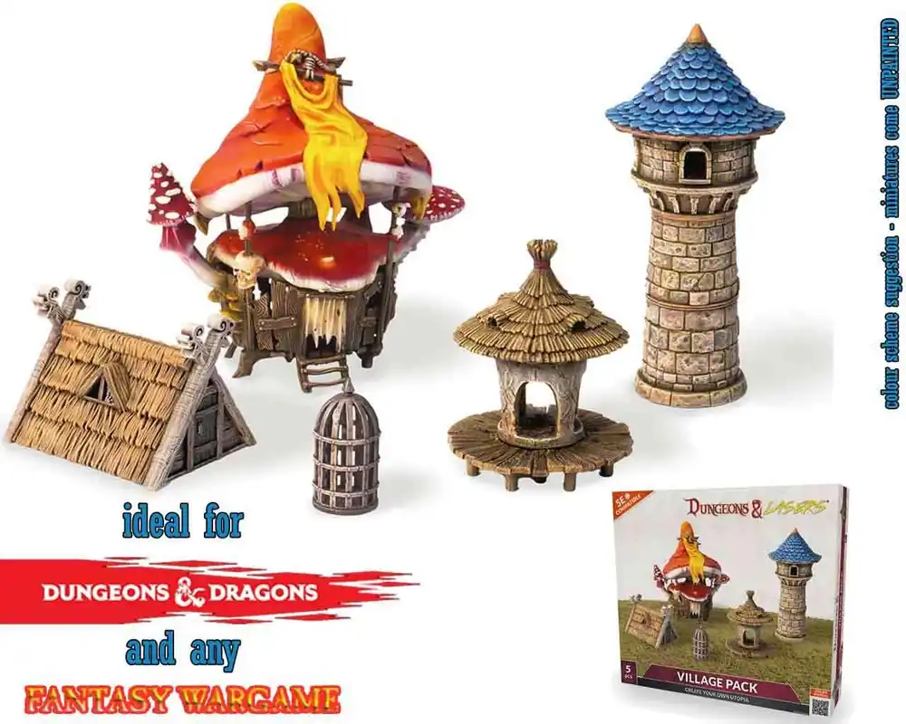 Prissänkt - Dungeons & Lasers - Village Pack