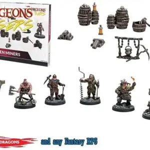 Deal - Dungeons & Lasers Dvärgruvarbetare - Detaljerade miniatyrfigurer för äventyr och samling