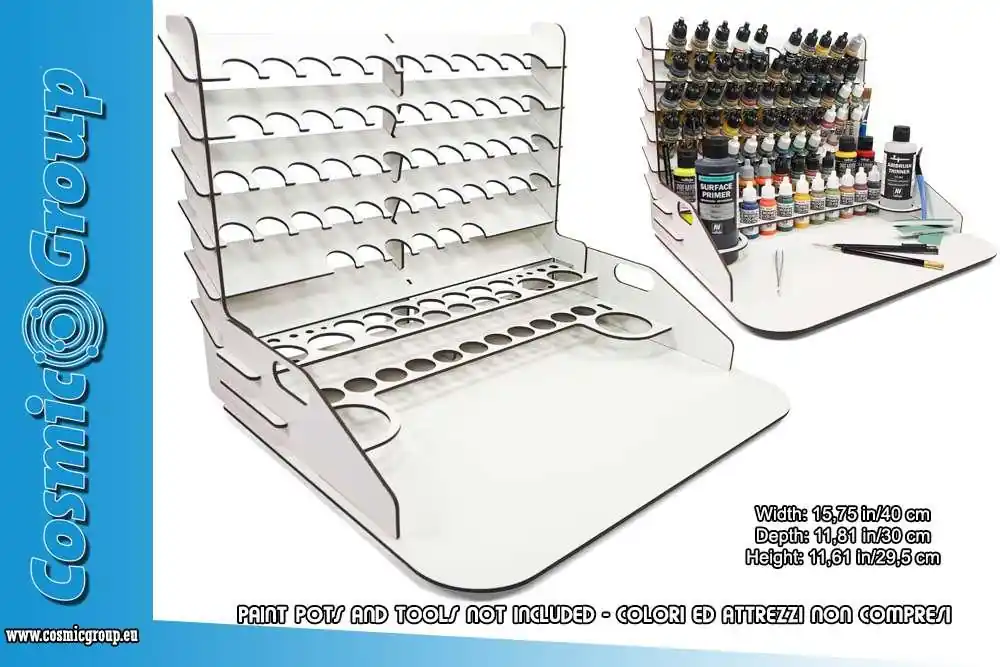 Måladisplay och arbetsstation med vertikal förvaring 40x30 cm - Extra rabatt