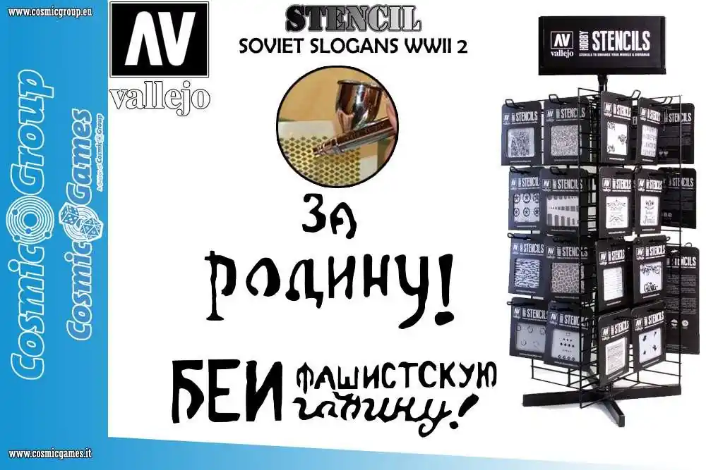 Ny lansering | Stencil STAFV005 Sovjetiska Slogans WWII 2