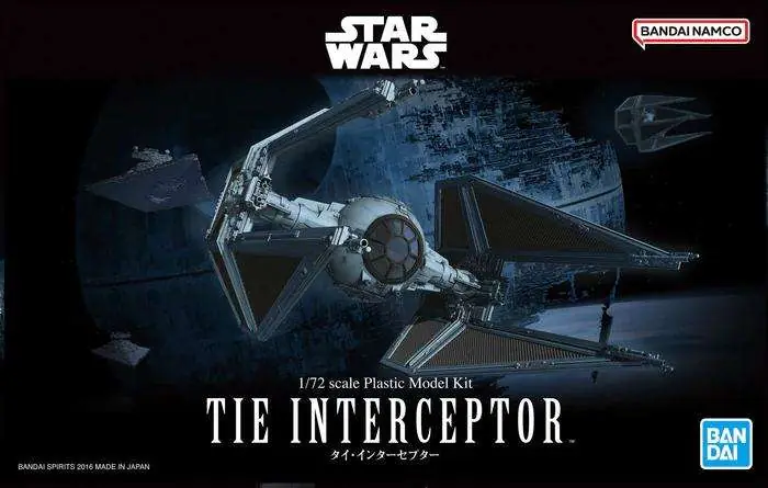 Direkt från fabriken | Star Wars Tie Interceptor modellkit av Bandai i skala 1 72