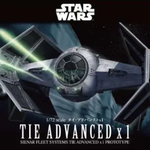 Star Wars Tie Advanced (Bandai) - Detaljerad Modellbyggsats i Skala 1 72 - Finns tillgänglig