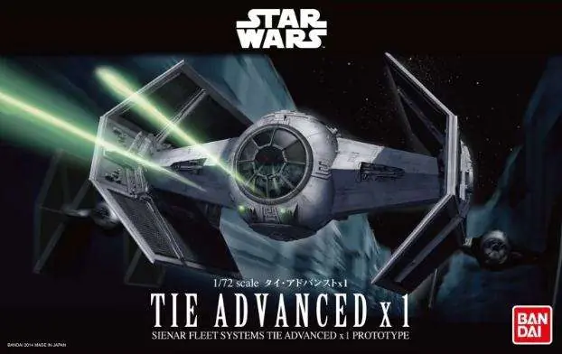 Star Wars Tie Advanced (Bandai) - Detaljerad Modellbyggsats i Skala 1 72 - Finns tillgänglig