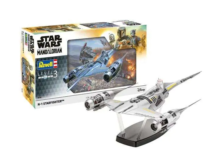 The Mandalorian N1 Starfighter Mk Byggsats i Skala 1 24 med 77 Delar, Inkluderar Grogu-säte och Pilotfigur | Beställ online
