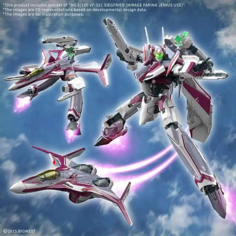 Premiumkvalitet - Hg vf-31c Siegfried Mirage Farina Jenius 1/100 - Modell byggsats