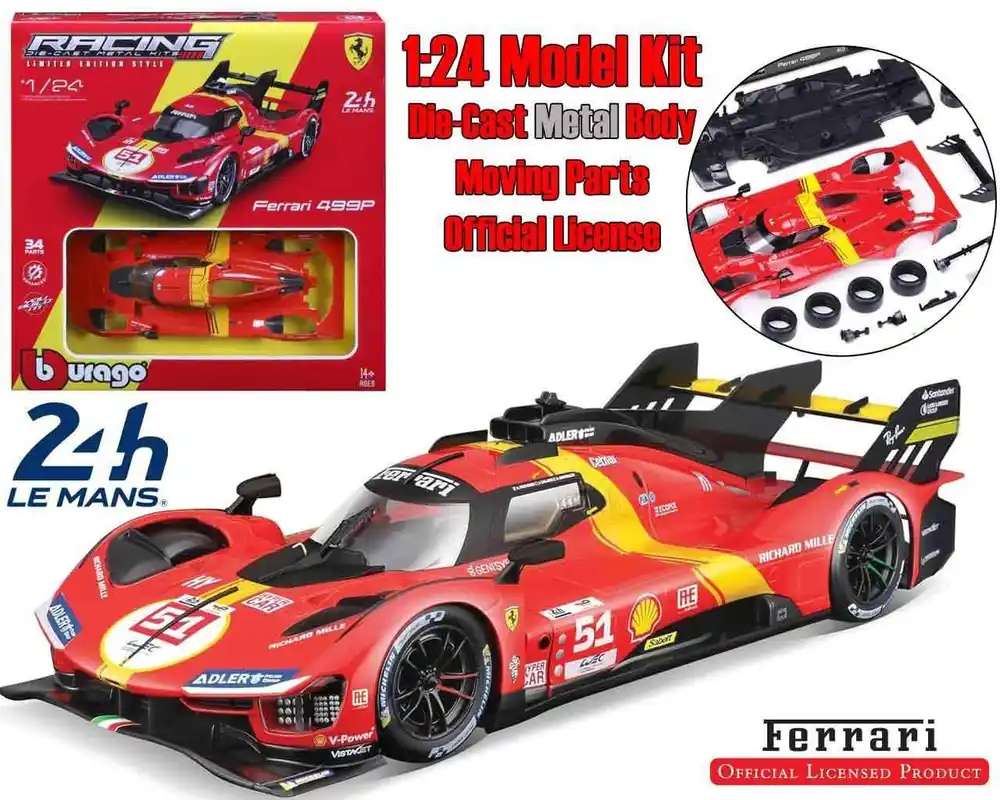 Ferrari 499P LMH (2023 24h Le Mans Champion) - Modellkit 1 24 | Tillverkarpris