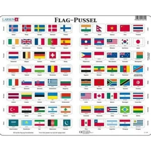 Larsen Puzzles Flaggpussel – 80 Bitar Maxi (36,5 × 28,5 cm) 2D Pussel | Klar att skickas