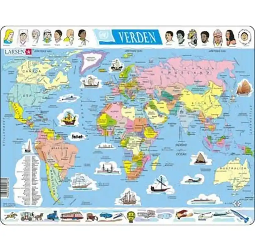 Larsen Puzzles Puzzle World Politics - 107 pieces Maxi (36.5x28.5 cm) 2D Pussel - Nytt i sortimentet