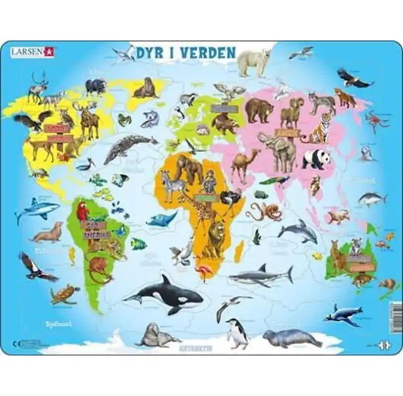 Endast denna vecka | Larsen Puzzles Puzzle Animals in the World - 28 pieces Maxi (36.5x28.5 cm) 2D Pussel