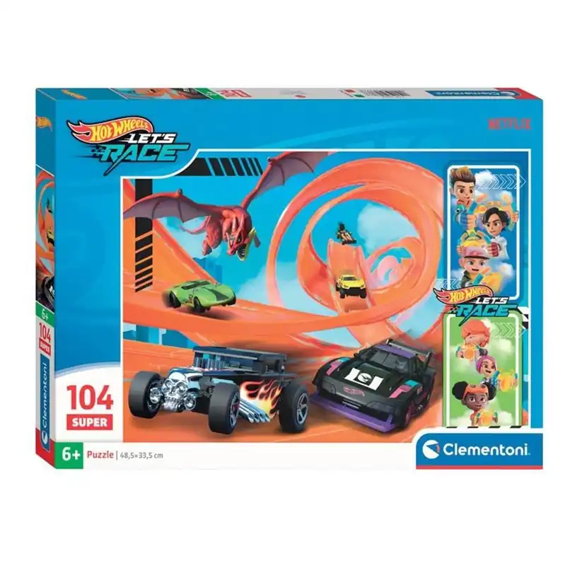 Clementoni Jigsaw Puzzle Super Color Hot Wheels 104pcs. 2D Pussel - Kampanj