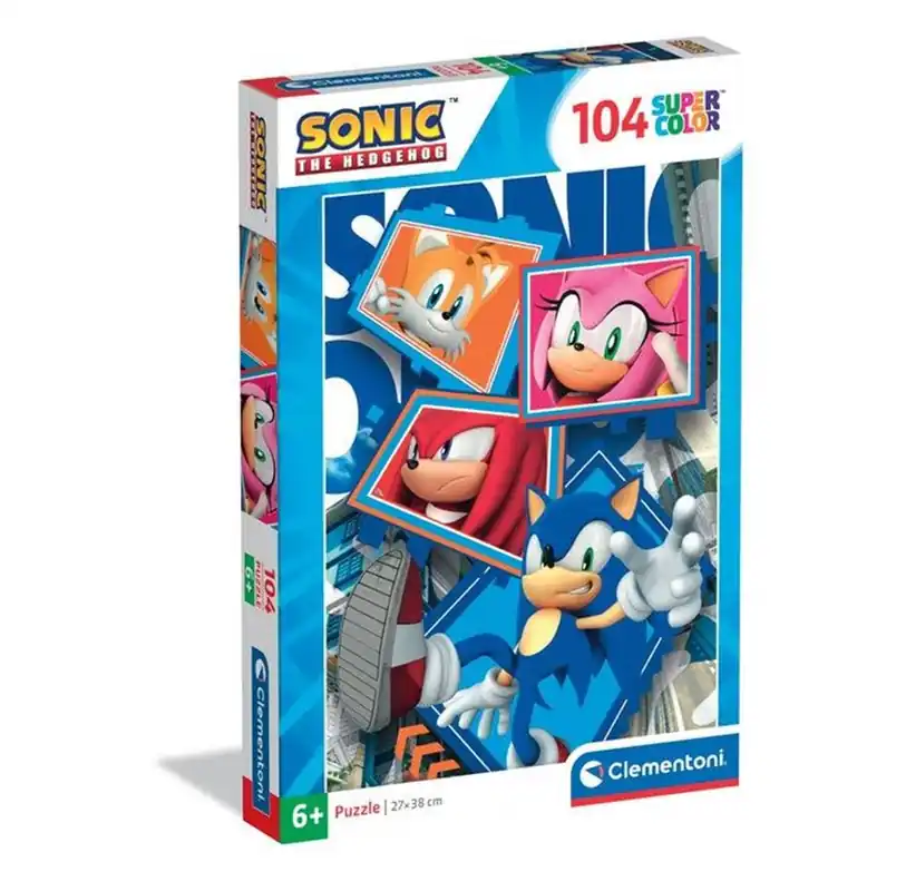 Clementoni Sonic Super Colour Puzzle (104) - Premiumkvalitet