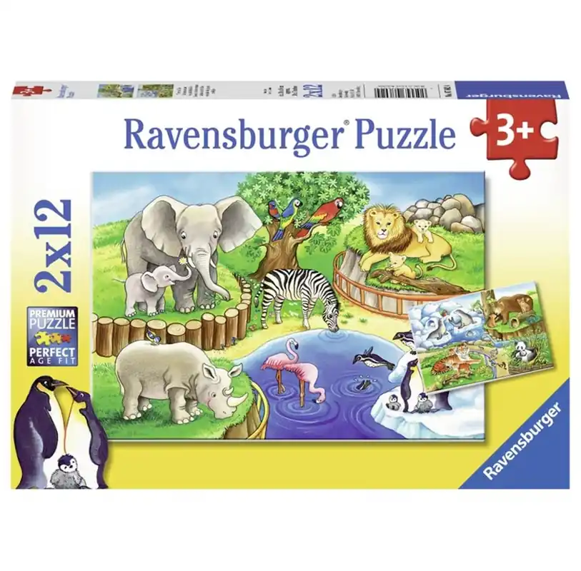 Ravensburger Animals In The Zoo 2x12p - Kundernas favorit