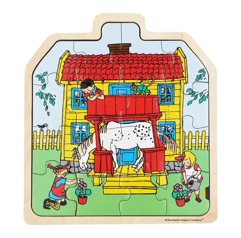 Lågt pris | Pippi Langstrømpe Pippi - Framed Wooden Puzzle - House