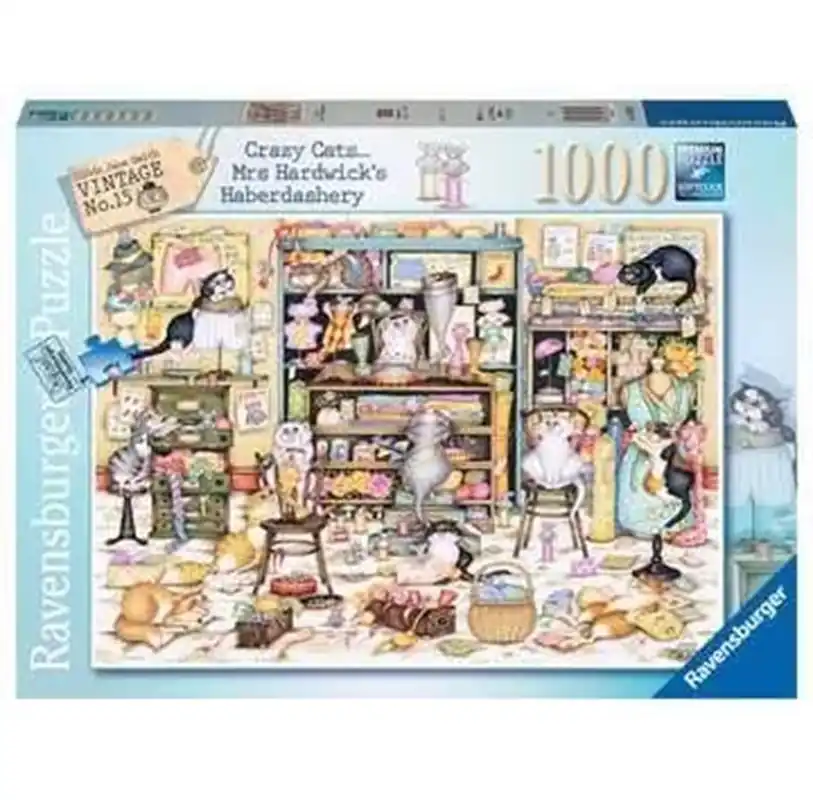 Tidsbegränsat erbjudande | Ravensburger Crazy Cats Haberdashery 1000p