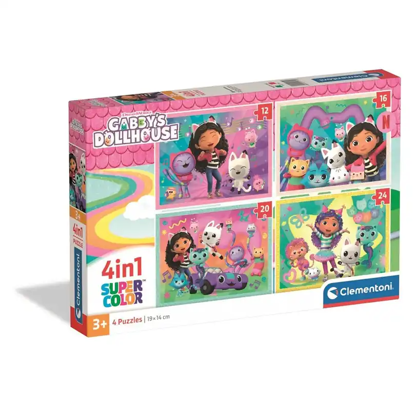 Rekommenderas | Clementoni Puslespil 4-i-1 Gabby‘s Dollhouse 2D Pussel