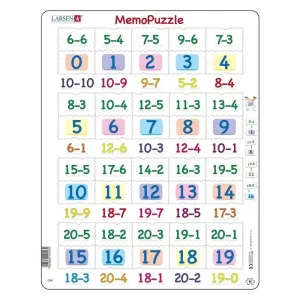 Larsen Puzzles Puzzle MemoPuzzle. Learn minus pieces with numbers from - 40 pieces Maxi (36.5x28.5 cm) 2D Pussel - Nyhet hos oss