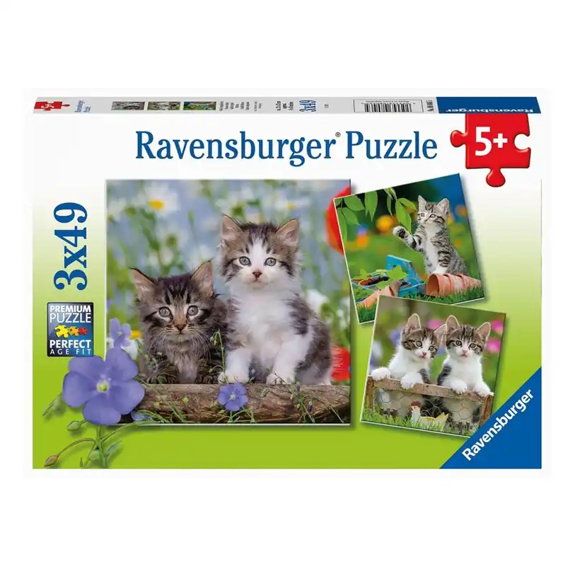 Köp online | Ravensburger Jigsaw puzzle Young Kittens 3x49pcs. 2D Pussel