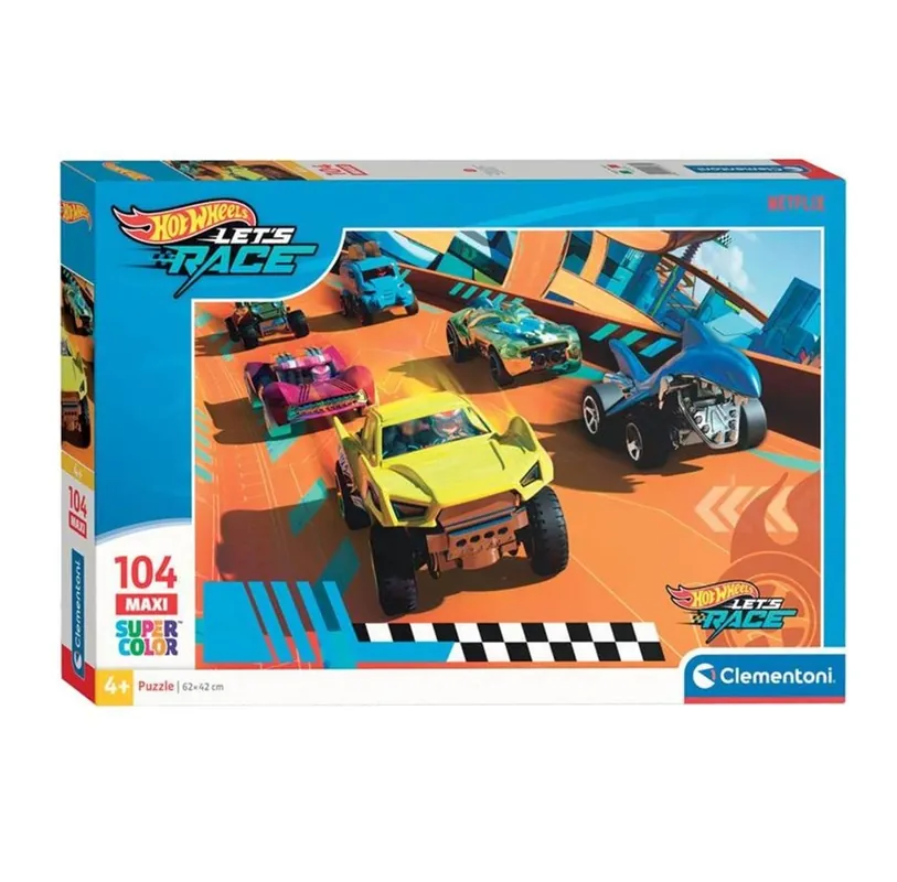 Säker betalning | Clementoni Jigsaw Puzzle Super Color Maxi Hot Wheels 104pcs. 2D Pussel