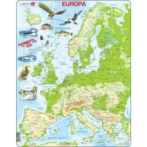 Larsen Puzzles Puzzle Europe Physical Standing - 87 pieces Maxi (36.5x28.5 cm) 2D Pussel - Kanonerbjudande