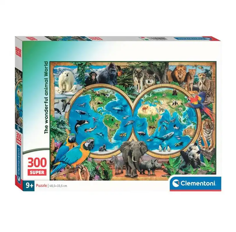 Bästa pris - Clementoni Jigsaw Puzzle Super Color The Wonderful Animal World 300pcs. 2D Pussel