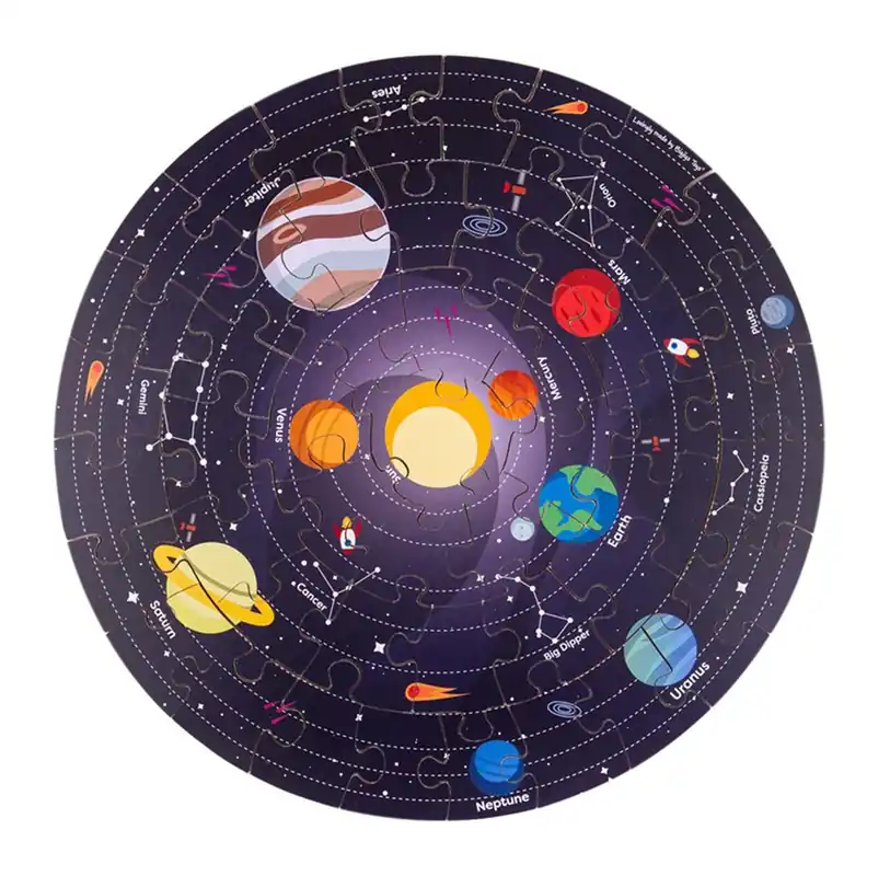 Snabb leverans - Bigjigs Floor Puzzle Solar System Round 39cm 2D Pussel