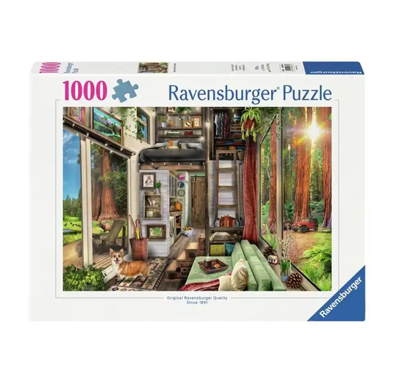 Direkt från fabriken | Ravensburger Jigsaw Puzzle Tiny House In Redwood Forest 1000pcs. 2D Pussel