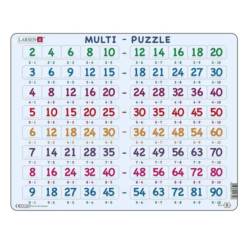 Selecta Play Larsen Jigsaw Puzzle Learning to Count - Tables 80 pcs. 2D Pussel | Expressleverans