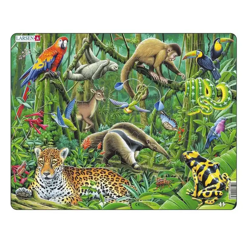 Trygg betalning | Selecta Play Larsen Jigsaw Puzzle Animals - South American Rainforest 70 pcs. 2D Pussel