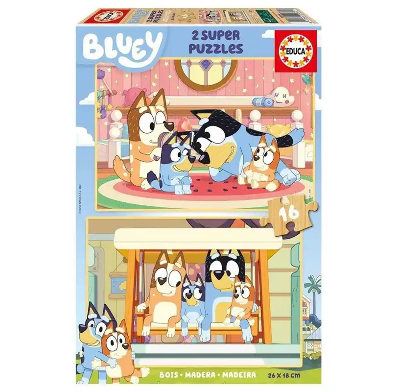 Educa 2X16 Bluey Trä | Mycket efterfrågad