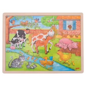 Goki Wooden Puzzle - On the Farm 48pcs. Trä | Outlet