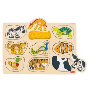 Goki Wooden Animal Bubble Puzzle 9pcs. Trä - Specialpris