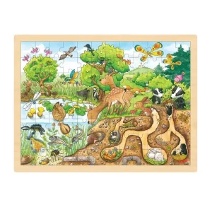 Få kvar i lager | Goki Puzzle Nature 96pcs. Trä