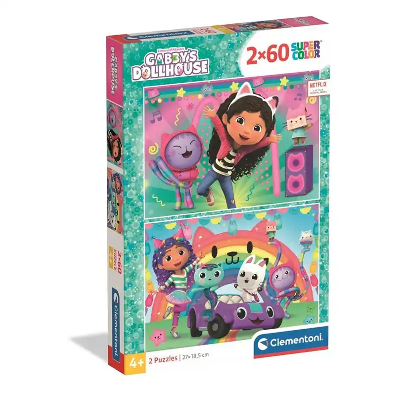 Passa på nu - Clementoni Puzzle Gabby‘s Dollhouse 2x60 pieces (2025) 2D Pussel