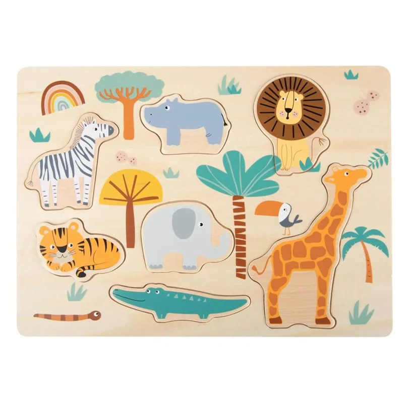 Handla online - Small Foot - Wooden Puzzle Safari Trä