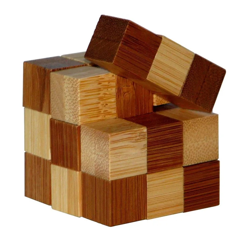 Eureka 3D Bamboo Brain Puzzle Snake Cubes 3D pusselspel - Passa på