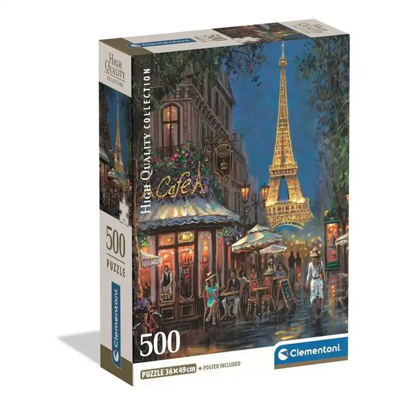 Trygg betalning | Clementoni Puzzle 500 Pcs CB High Quality Collection Night of the Eiffel Café