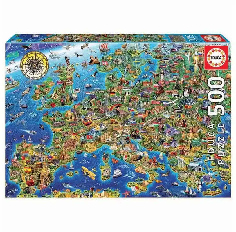 Handla online - Educa 500 Pieces Crazy European Map Puzzle